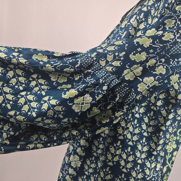 D'Ascoli Toscana Silk Top Mint/Navy Size Medium - Picture 6 of 10